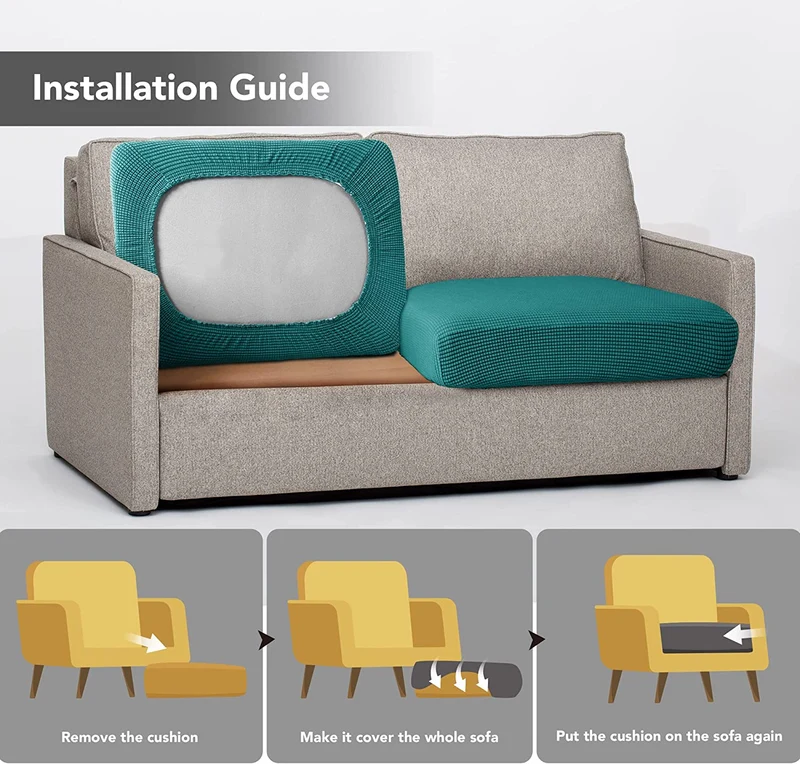 Deconovo Sofabezug Elastisch Weich Sofa Sitzbezug Polyester Verschleißfest Möbelschutz