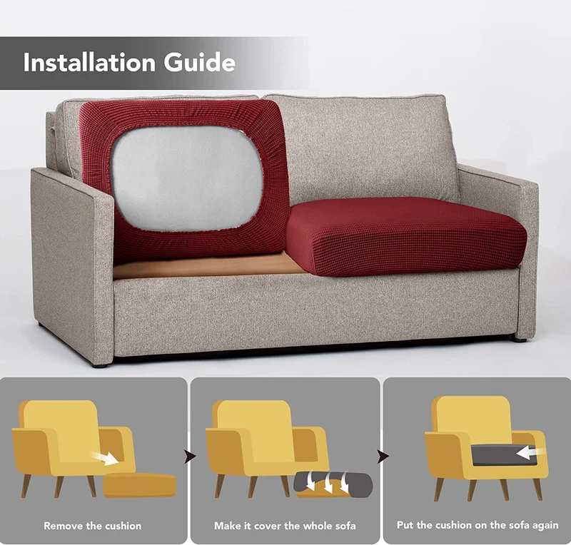 Deconovo Sofabezug Elastisch Weich Sofa Sitzbezug Polyester Verschleißfest Möbelschutz