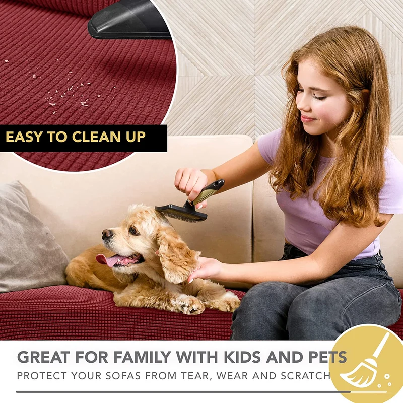 Deconovo Sofabezug Elastisch Weich Sofa Sitzbezug Polyester Verschleißfest Möbelschutz