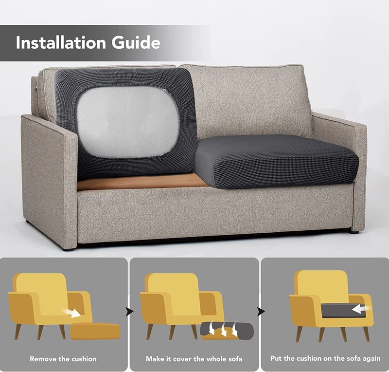 Deconovo Sofabezug Elastisch Weich Sofa Sitzbezug Polyester Verschleißfest Möbelschutz