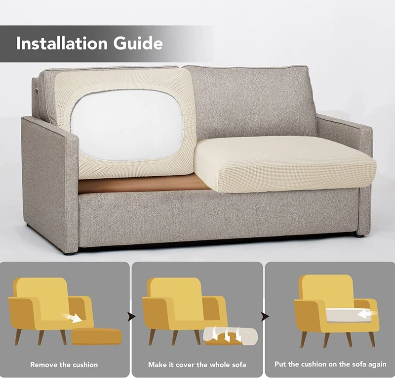 Deconovo Sofabezug Elastisch Weich Sofa Sitzbezug Polyester Verschleißfest Möbelschutz
