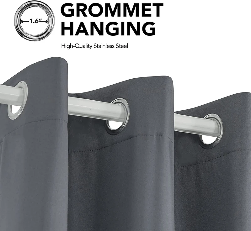 Deconovo Vorhang mit Ösen für Wohnzimmer Oxford Thermovorhang Gardinen 2er Set
