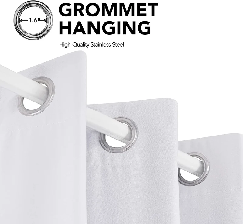 Deconovo Vorhang mit Ösen für Wohnzimmer Oxford Thermovorhang Gardinen 2er Set