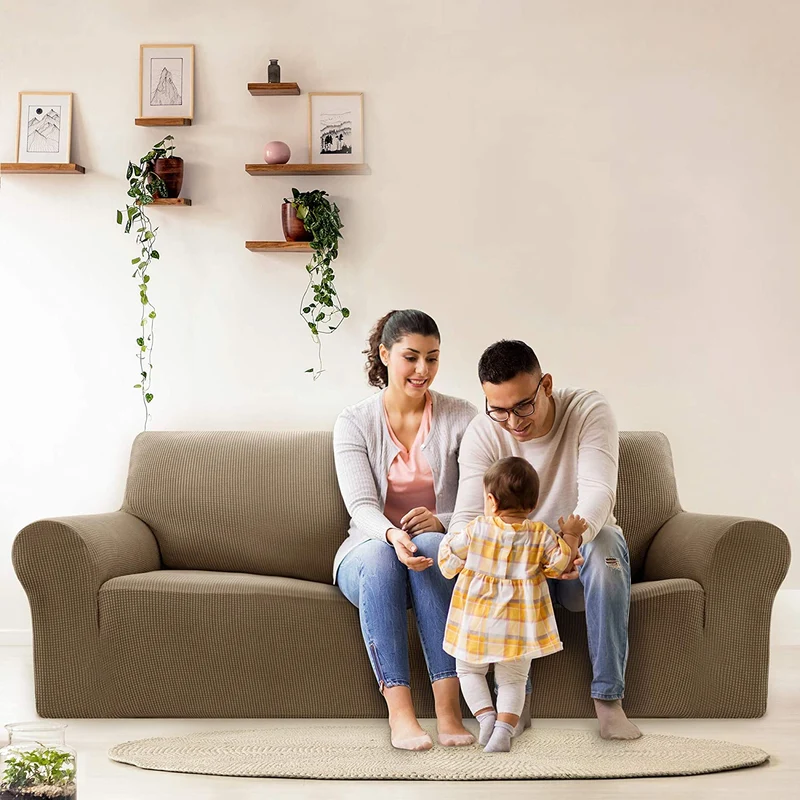 Deconovo Sofabezug Jacquard Sofaüberwurf Stretch Couchhusse Sesselbezug