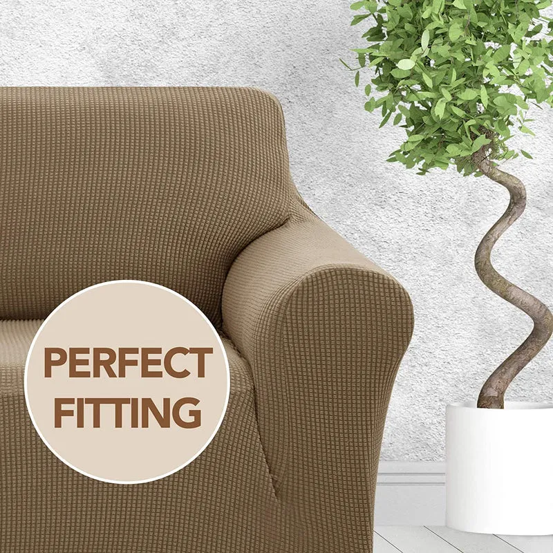 Deconovo Sofabezug Jacquard Sofaüberwurf Stretch Couchhusse Sesselbezug