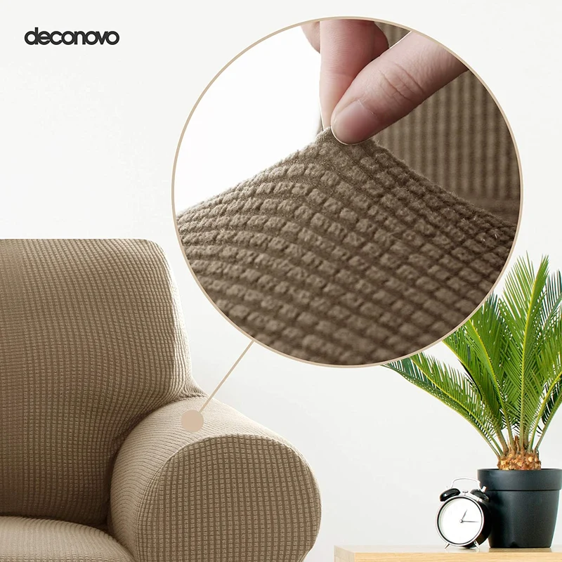 Deconovo Sofabezug Jacquard Sofaüberwurf Stretch Couchhusse Sesselbezug