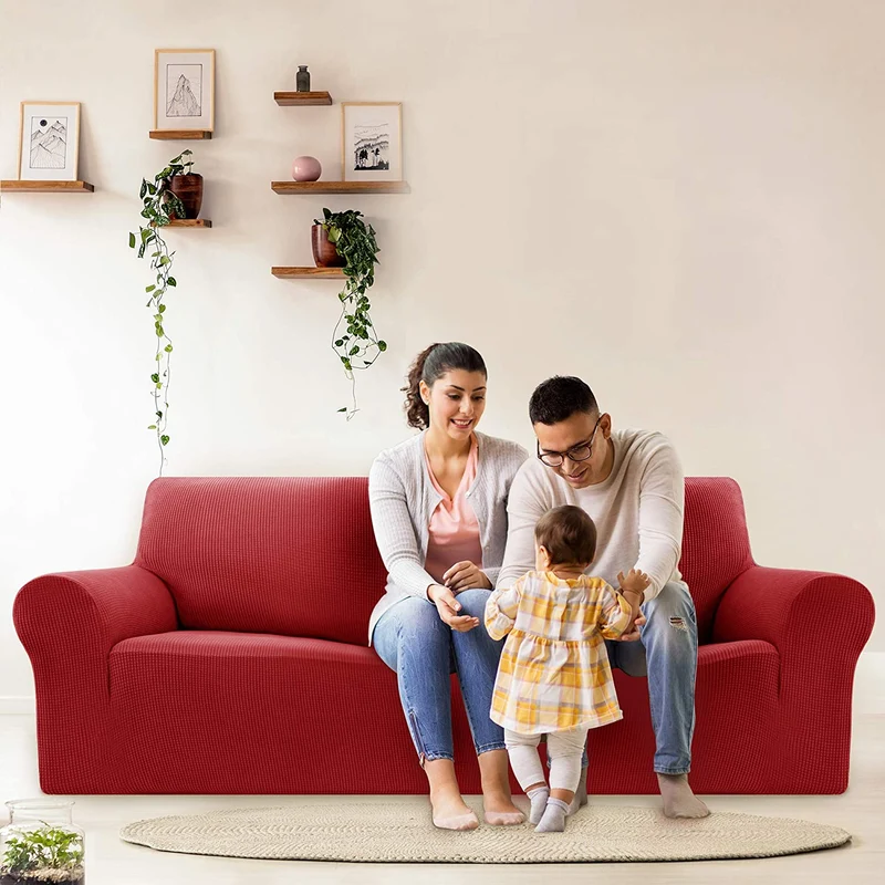 Deconovo Sofabezug Jacquard Sofaüberwurf Stretch Couchhusse Sesselbezug