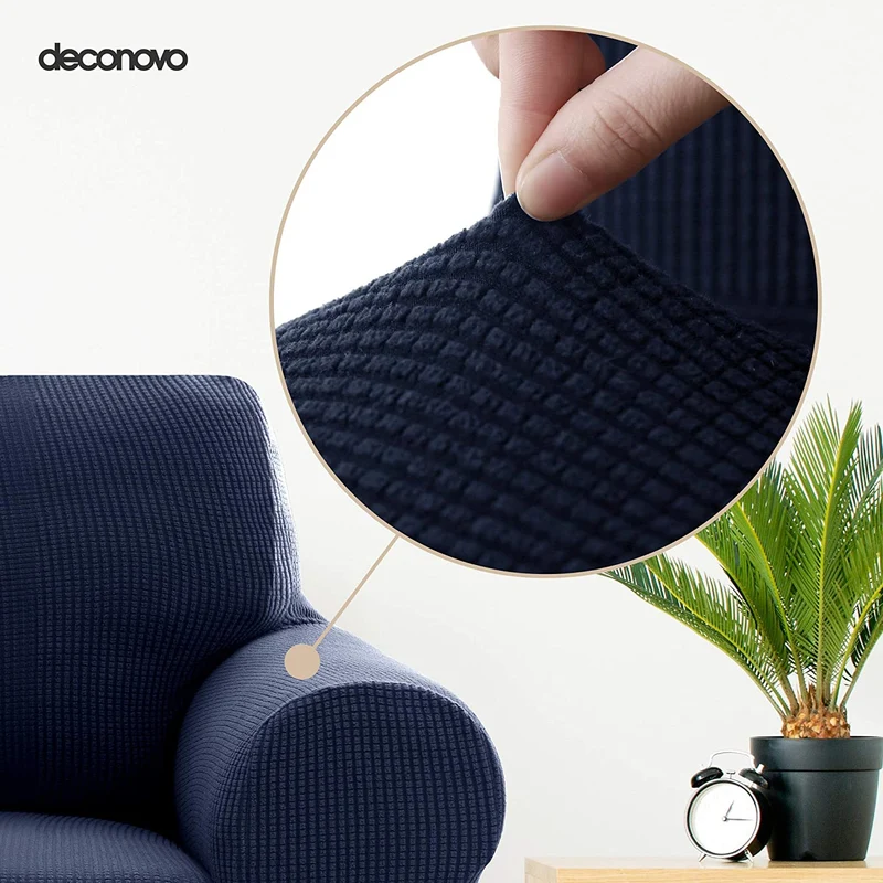 Deconovo Sofabezug Jacquard Sofaüberwurf Stretch Couchhusse Sesselbezug