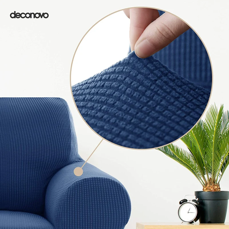 Deconovo Sofabezug Jacquard Sofaüberwurf Stretch Couchhusse Sesselbezug