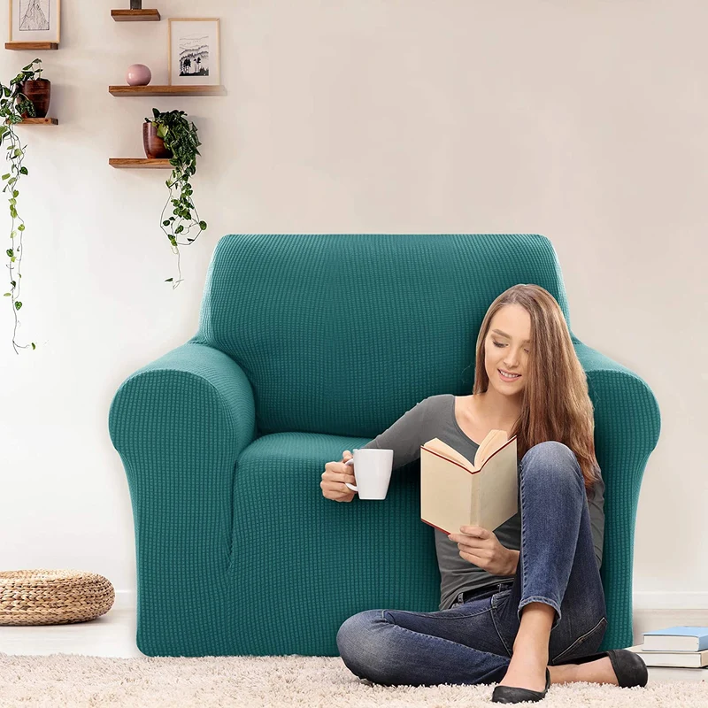 Deconovo Sofabezug Jacquard Sofaüberwurf Stretch Couchhusse Sesselbezug