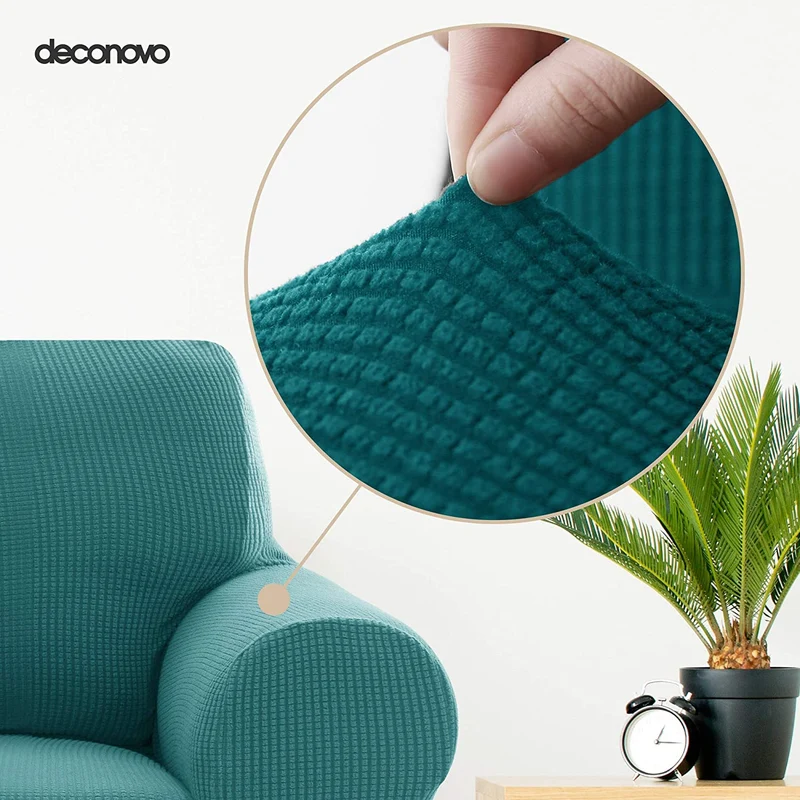 Deconovo Sofabezug Jacquard Sofaüberwurf Stretch Couchhusse Sesselbezug