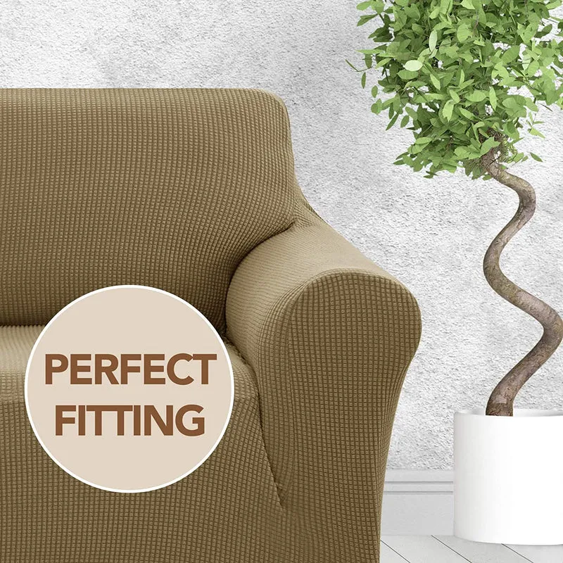 Deconovo Sofabezug Jacquard Sofaüberwurf Stretch Couchhusse Sesselbezug