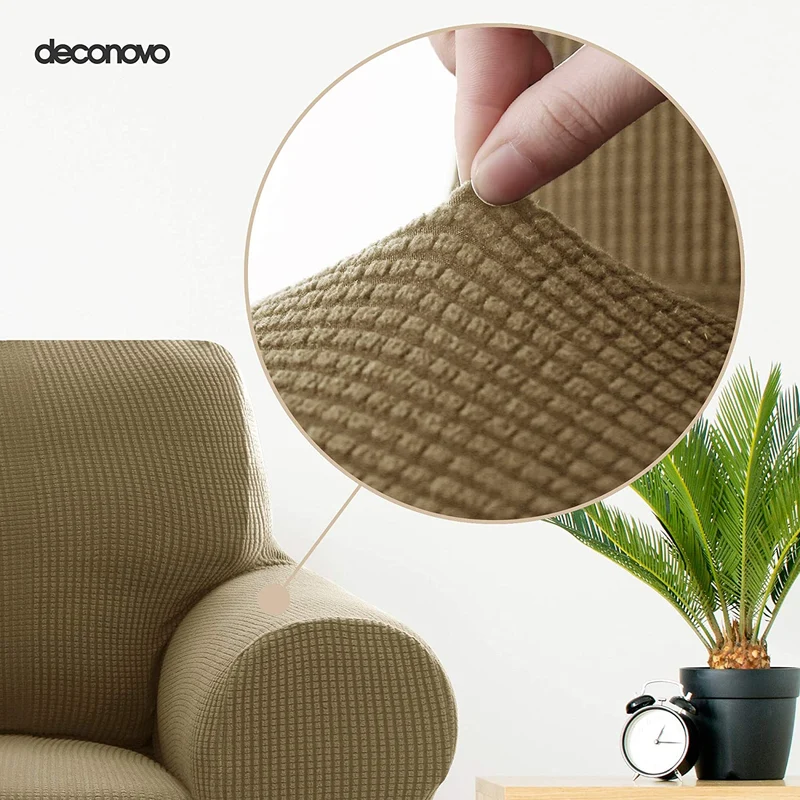 Deconovo Sofabezug Jacquard Sofaüberwurf Stretch Couchhusse Sesselbezug