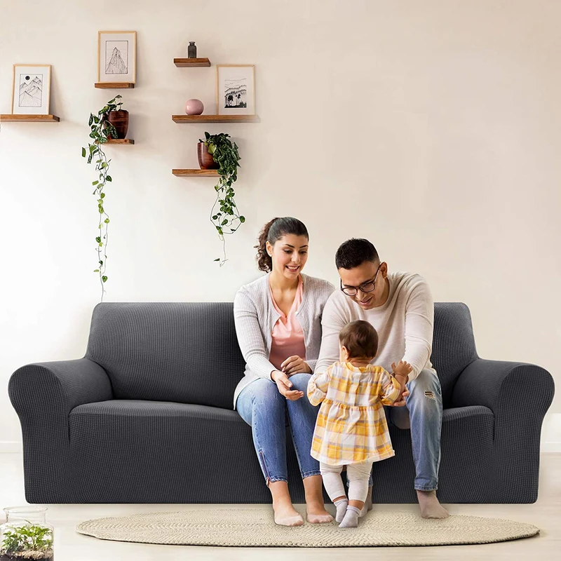 Deconovo Sofabezug Jacquard Sofaüberwurf Stretch Couchhusse Sesselbezug