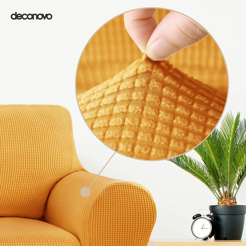 Deconovo Sofabezug Jacquard Sofaüberwurf Stretch Couchhusse Sesselbezug