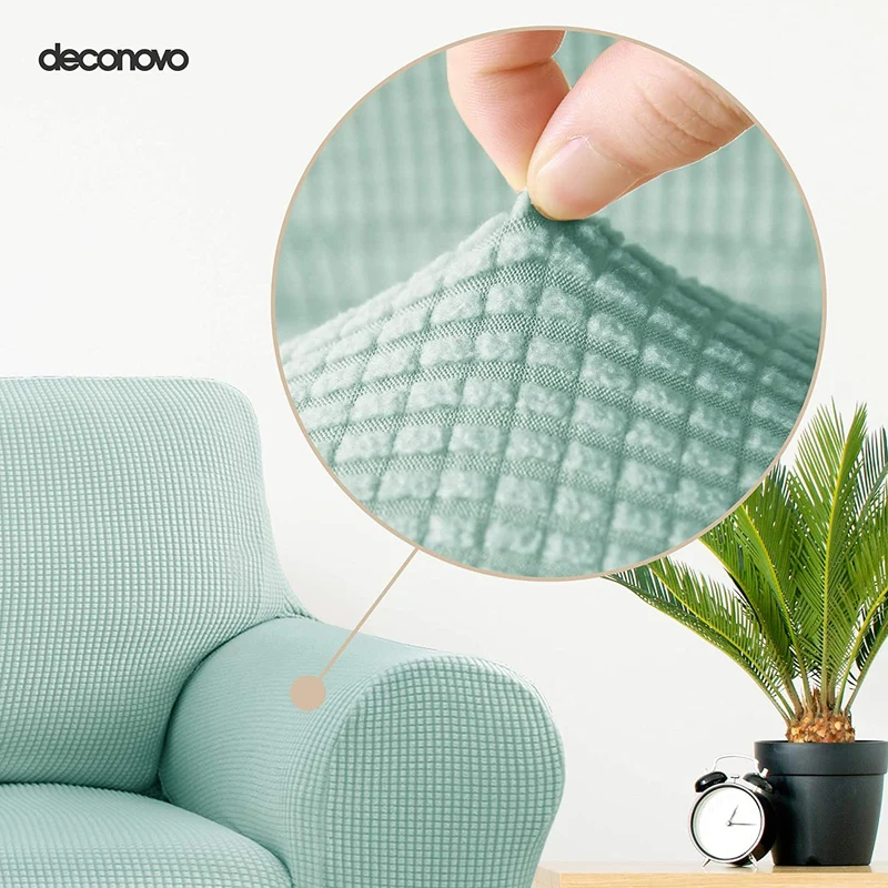 Deconovo Sofabezug Jacquard Sofaüberwurf Stretch Couchhusse Sesselbezug
