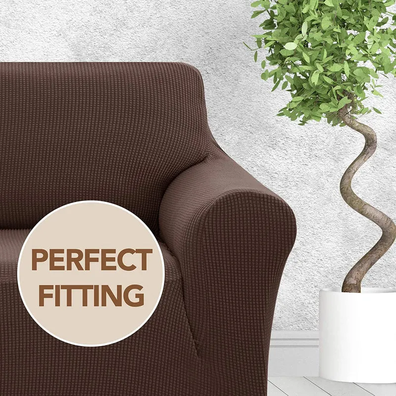Deconovo Sofabezug Jacquard Sofaüberwurf Stretch Couchhusse Sesselbezug