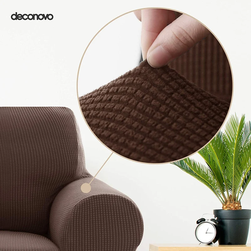 Deconovo Sofabezug Jacquard Sofaüberwurf Stretch Couchhusse Sesselbezug