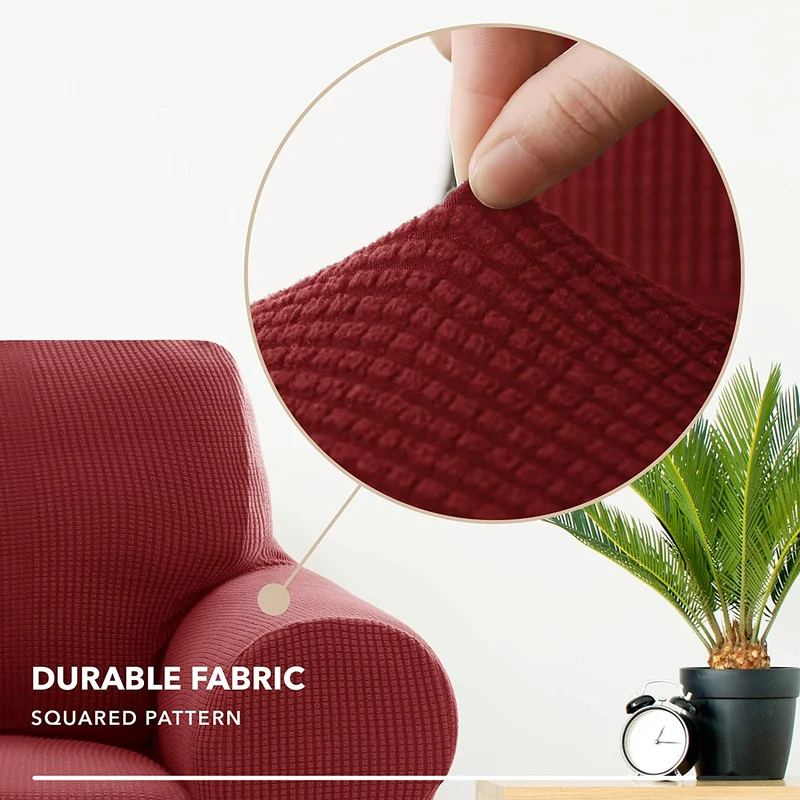 Deconovo Sofabezug Jacquard Sofaüberwurf Stretch Couchhusse Sesselbezug