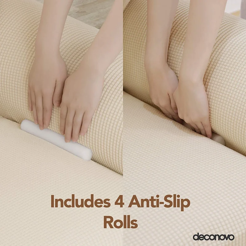 Deconovo Sofabezug Jacquard Sofaüberwurf Stretch Couchhusse Sesselbezug