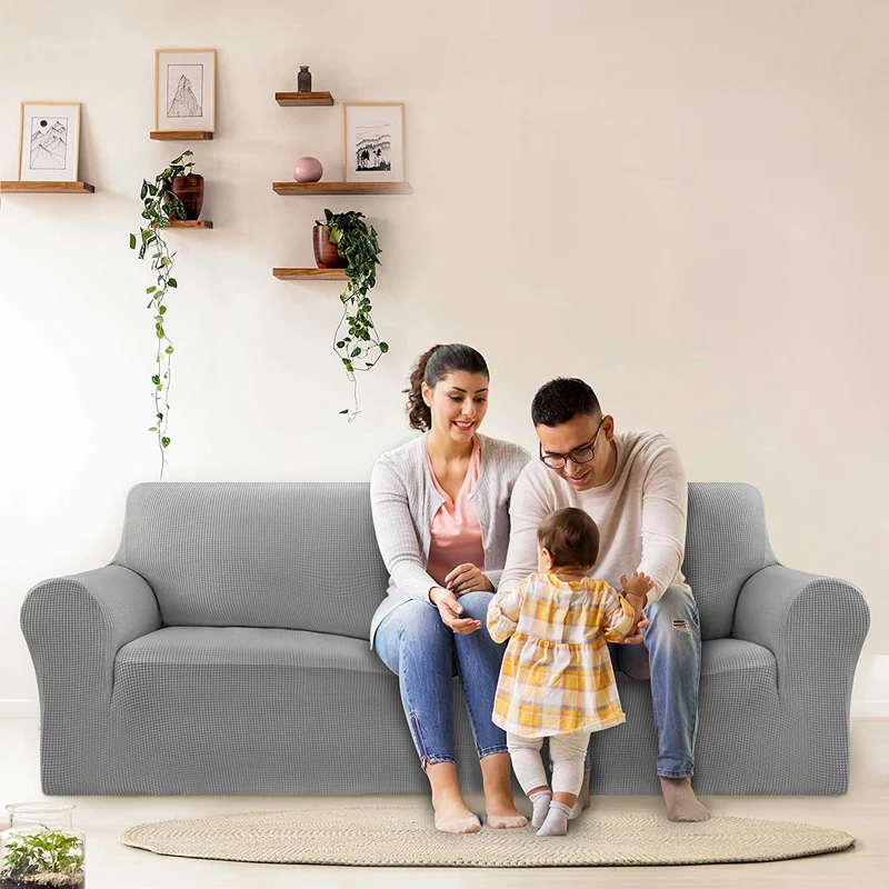 Deconovo Sofabezug Jacquard Sofaüberwurf Stretch Couchhusse Sesselbezug