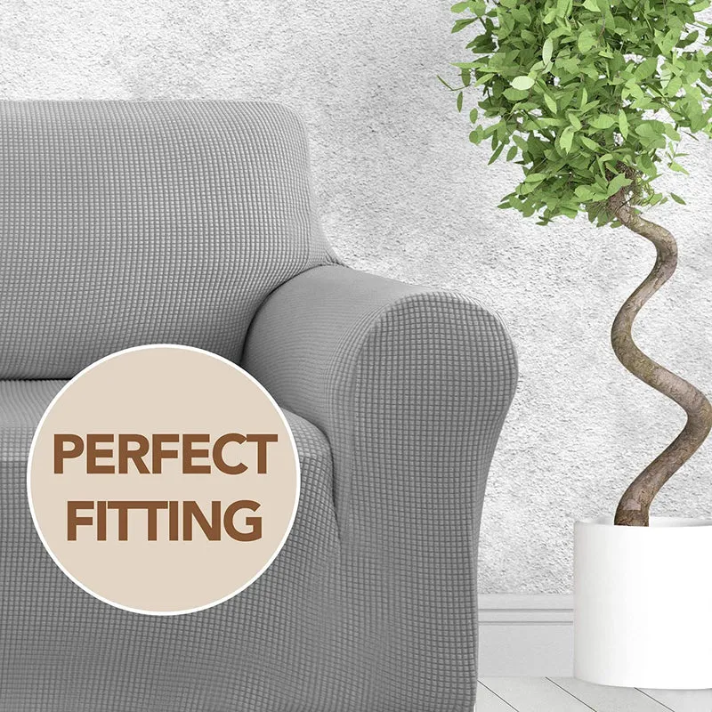 Deconovo Sofabezug Jacquard Sofaüberwurf Stretch Couchhusse Sesselbezug