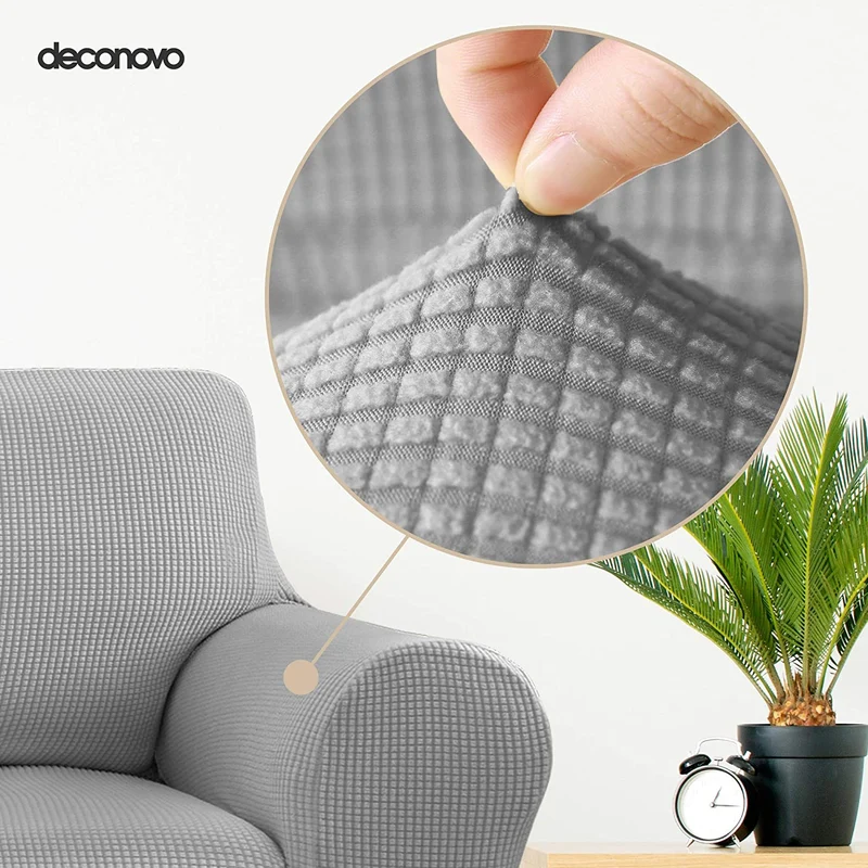 Deconovo Sofabezug Jacquard Sofaüberwurf Stretch Couchhusse Sesselbezug