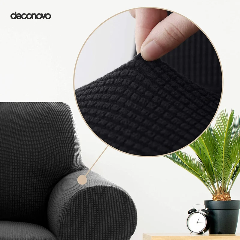 Deconovo Sofabezug Jacquard Sofaüberwurf Stretch Couchhusse Sesselbezug