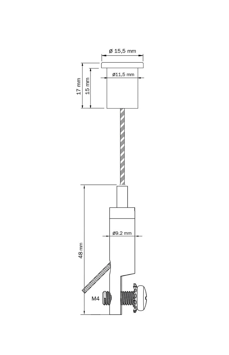 STAS-Aufhängeset mit Plattenaufhängung (10 mm) und Deckenhalterung