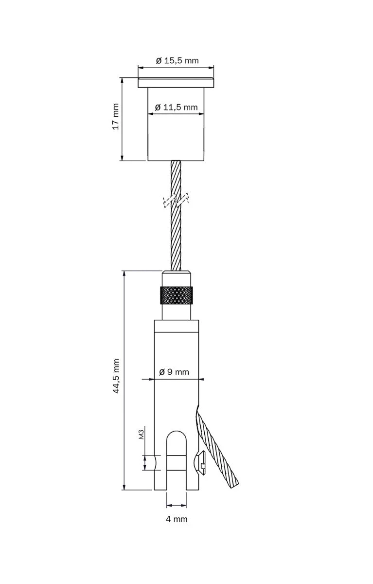 STAS Aufhängeset mit Plattenaufhänger Max. 4 mm (klein) und Deckenhalterung