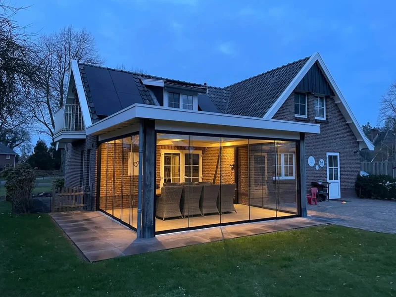 Glasschiebewand Breite von 480 cm bis 505 cm