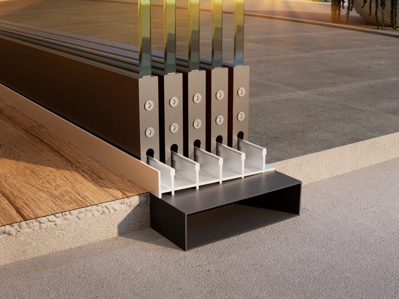 Glasschiebewand Breite von 480 cm bis 505 cm