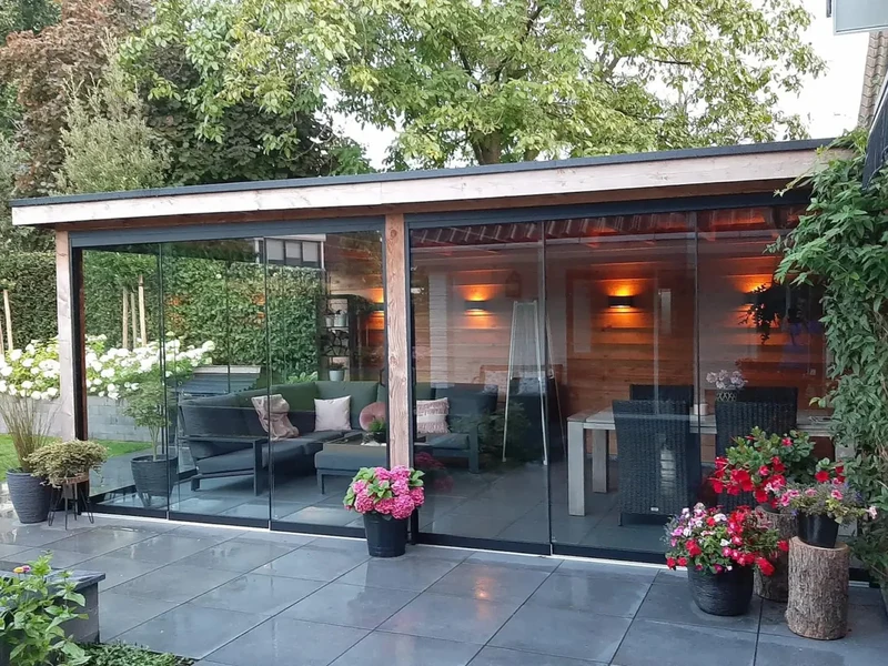 Glasschiebewand Breite der 264 cm bis 288 cm