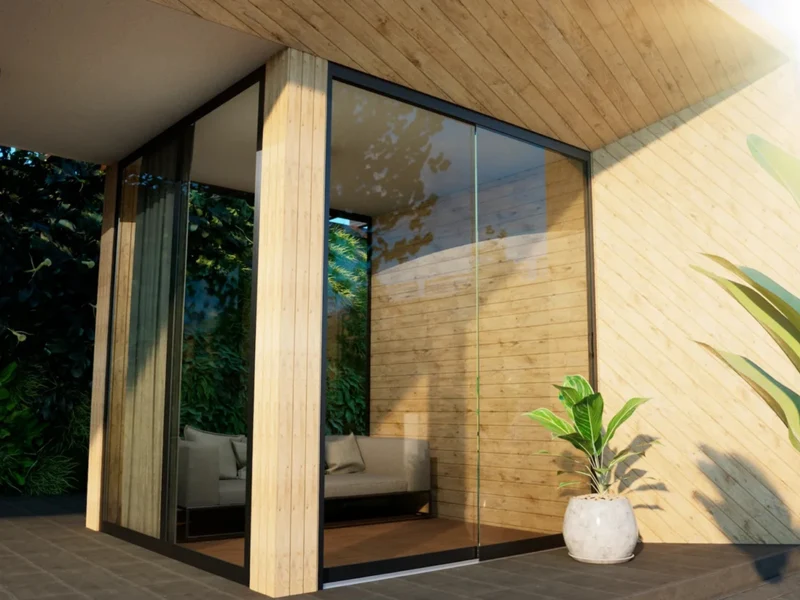 Glasschiebewand Breite von 194 cm bis 205 cm