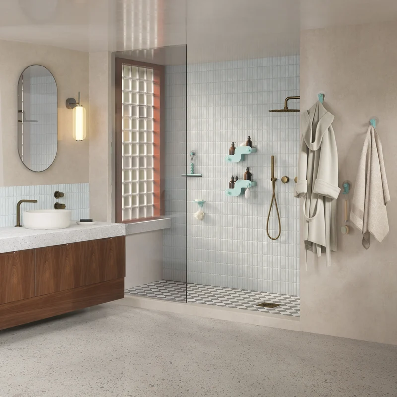 Nami Adhesive Shower Bins