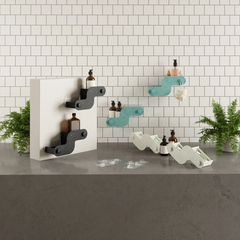Nami Adhesive Shower Bins