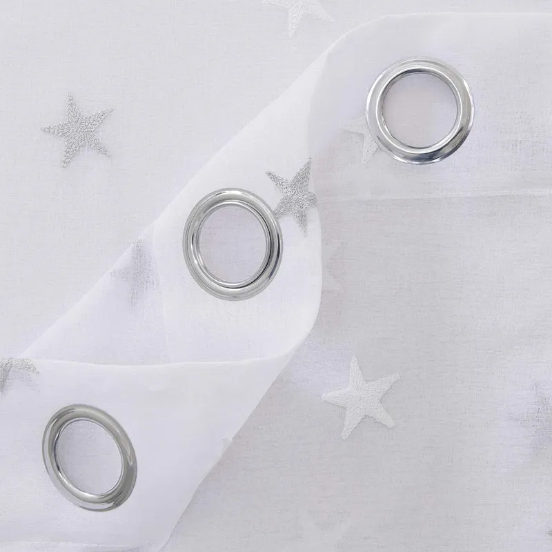 Deconovo Voile Vorhang Mit Ösen Gardinen Dekosachals Stern Mit Stickerei 2er Set