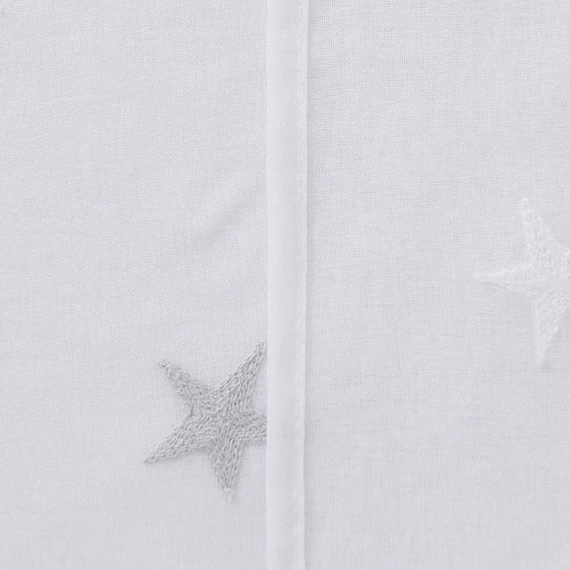 Deconovo Voile Vorhang Mit Ösen Gardinen Dekosachals Stern Mit Stickerei 2er Set