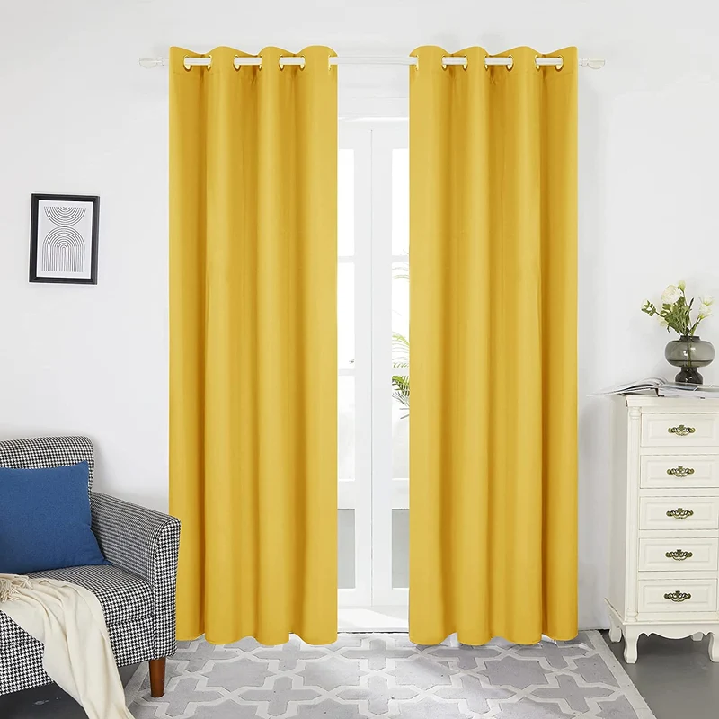 Deconovo Oxford Lichtreflektierende Vorhänge mit Silberfutter Wohnzimmer 2er Set