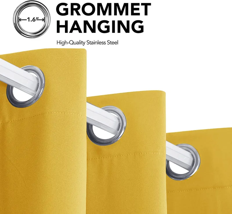 Deconovo Oxford Lichtreflektierende Vorhänge mit Silberfutter Wohnzimmer 2er Set