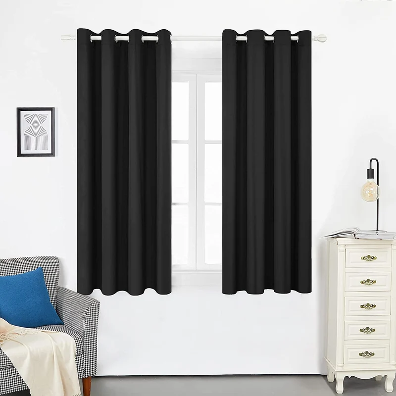 Deconovo Oxford Lichtreflektierende Vorhänge mit Silberfutter Wohnzimmer 2er Set