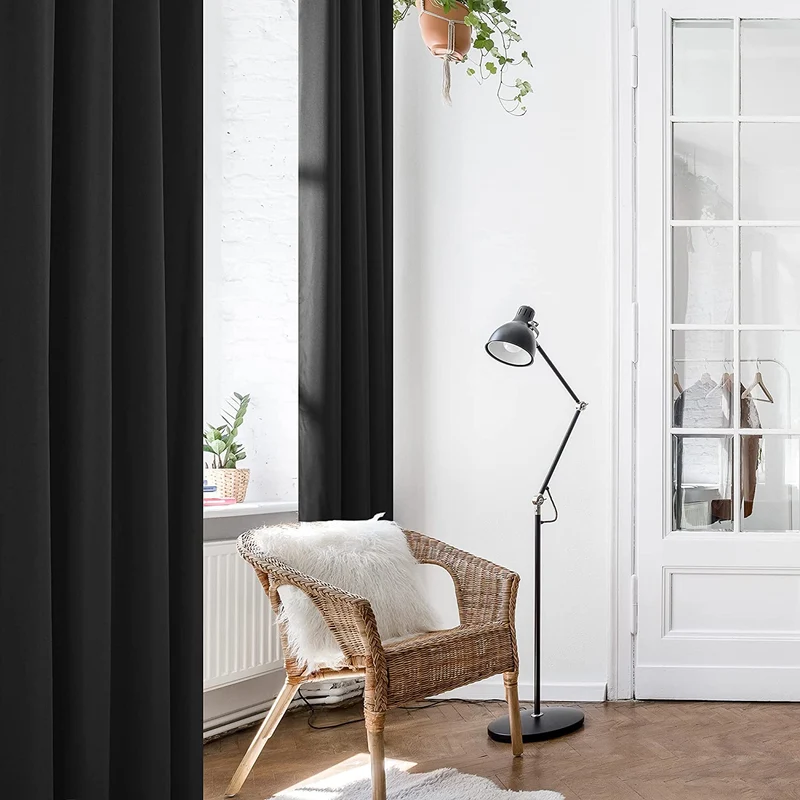Deconovo Oxford Lichtreflektierende Vorhänge mit Silberfutter Wohnzimmer 2er Set