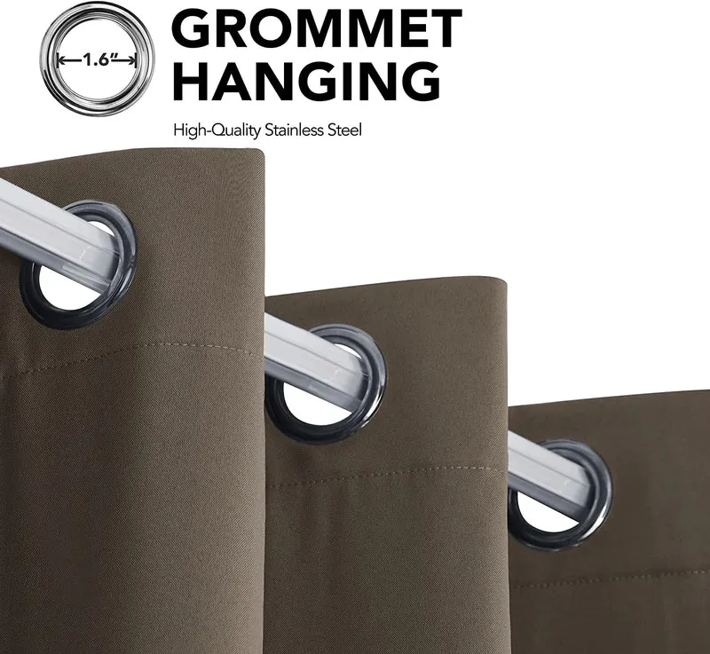 Deconovo Oxford Lichtreflektierende Vorhänge mit Silberfutter Wohnzimmer 2er Set