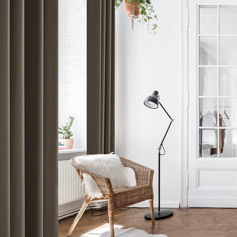 Deconovo Oxford Lichtreflektierende Vorhänge mit Silberfutter Wohnzimmer 2er Set