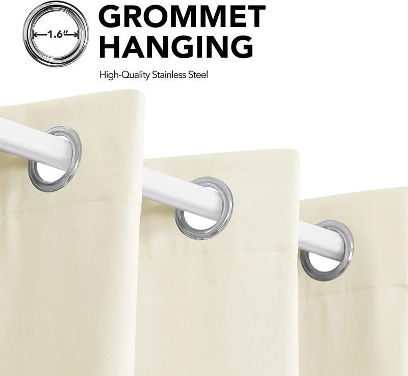 Deconovo Oxford Lichtreflektierende Vorhänge mit Silberfutter Wohnzimmer 2er Set