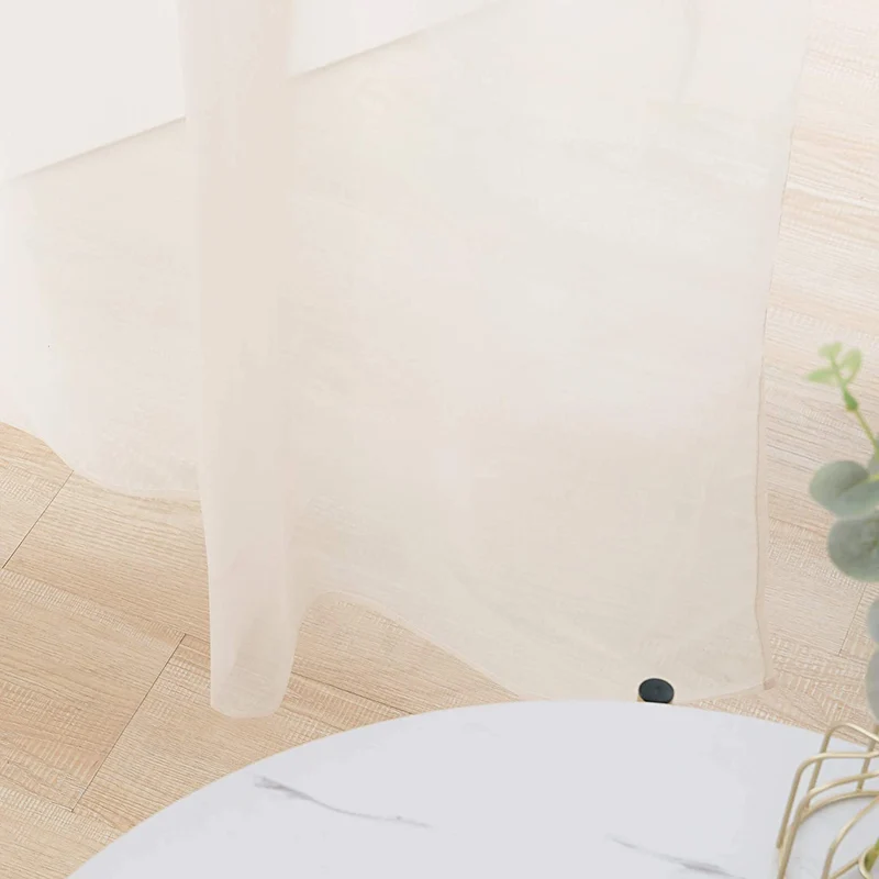 Deconovo Voile Vorhang Transparent Gardinen Ösenschal 2er Set