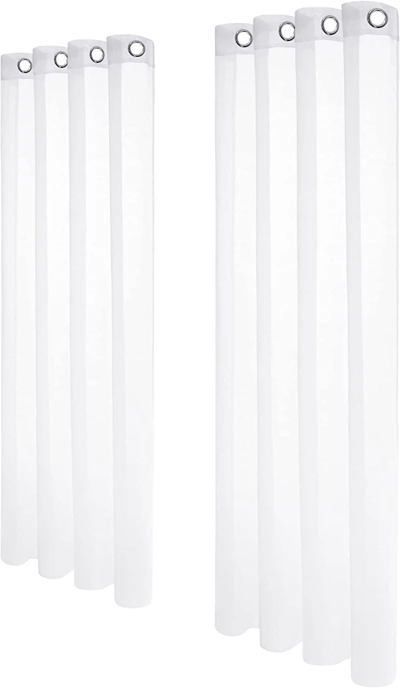 Deconovo Voile Vorhang Transparent Gardinen Ösenschal 2er Set