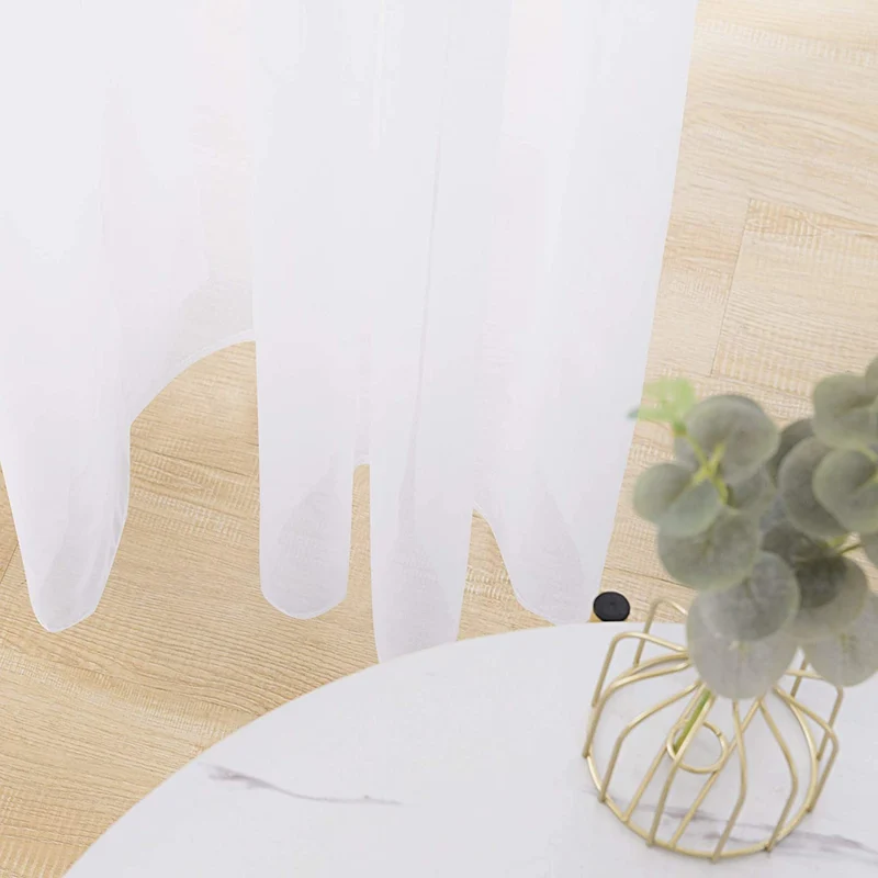 Deconovo Voile Vorhang Transparent Gardinen Ösenschal 2er Set