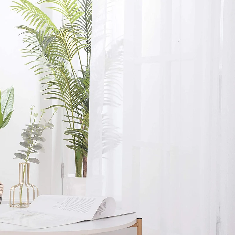 Deconovo Transparent Vorhänge Gardinen Wohnzimmer Ösenschal Kinderzimmer 2er Set