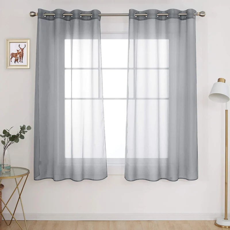 Deconovo Transparent Vorhänge Gardinen Wohnzimmer Ösenschal Kinderzimmer 2er Set